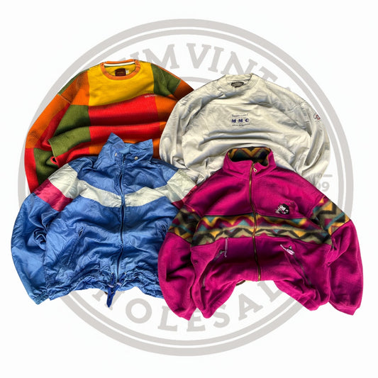 Mix of branded and vintage clothing